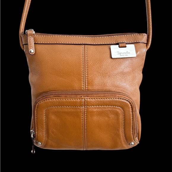 Tignanello Brown Leather Crossbody Bag - Picture 1 of 6